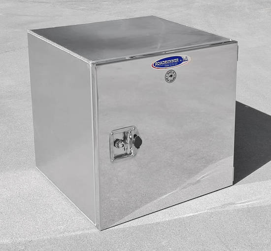 Stock Square Toolbox (500H x 500D x 500L) - 3mm Aluminium, Single Stainless Steel Door